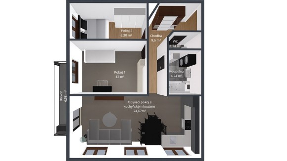 Prodej bytu 3+kk 61 m², Vochov (foto 14)