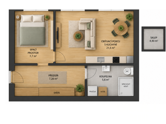 Prodej bytu 1+kk 44 m² Karlova, Plzeň - Jižní Předměstí (foto 17)