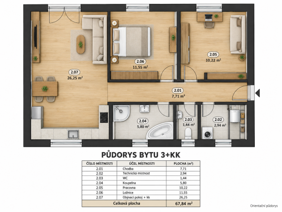 Prodej bytu 3+kk 68 m² Vochov (foto 32)